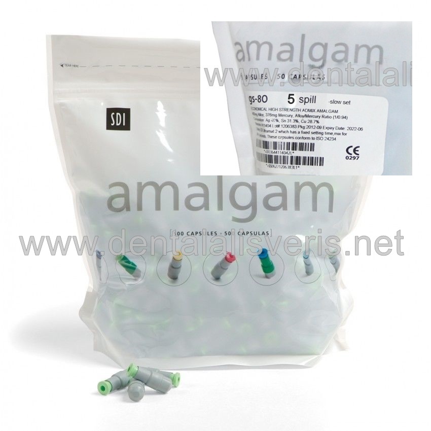 GS-80 AMALGAM 50 LİK KAPSÜL 5'LİK  % 40 LIK GÜMÜŞ